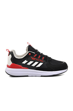 Walkway Medel Siyah-Beyaz-Kırmızı Erkek Spor Ayakkabı