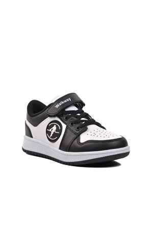 Walkway Sloga-F Siyah-Beyaz Cırtlı Çocuk Sneaker