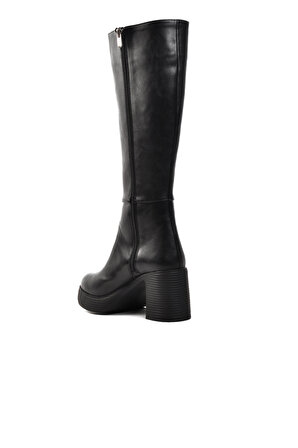 Pierre Cardin PC-52424 Siyah İçi Kürklü Kadın Topuklu Çizme