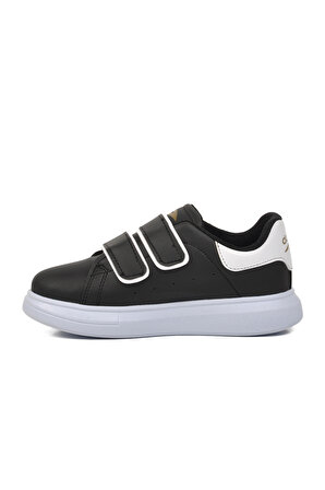 Ayakmod 072-F Siyah-Beyaz Cırtlı Çocuk Sneaker