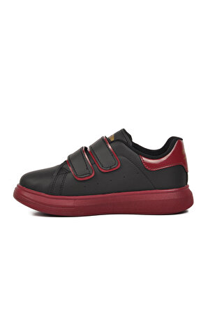 Ayakmod 072-F Siyah-Bordo Cırtlı Çocuk Sneaker