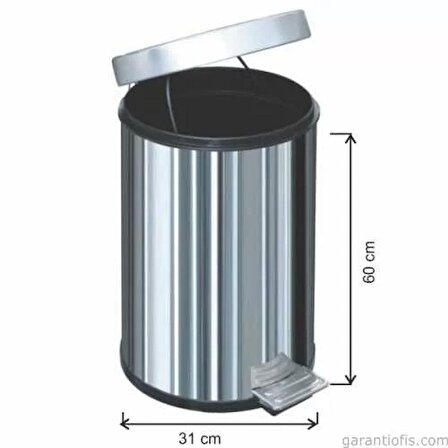 Garanti Metal 1020 Pedallı Çöp Kovası (40 Litre)