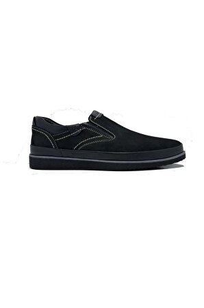 SLOPE 3510 Siyah/Nubuk  Hakiki Deri Günlük Erkek Ayakkabı
