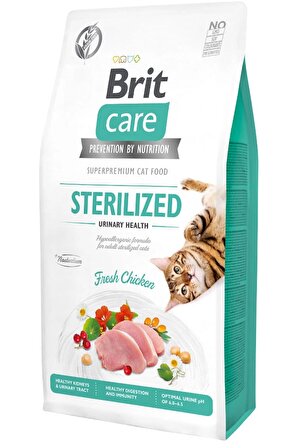 Brit care sterilized urinary 7kg tahılsız tavuklu kısırlaştırılmış kedi maması üriner sistem sağlığı