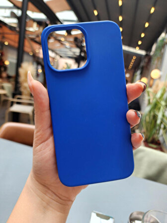 Enfein İphone13 Pro Max İle Uyumlu Lansman İçi Kadife Mükemmel Kılıf Koyu Mavi