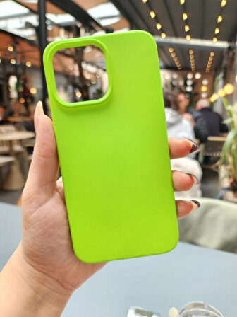 Enfein İphone13 Pro Max İle Uyumlu Lansman İçi Kadife Mükemmel Kılıf Neon Yeşil