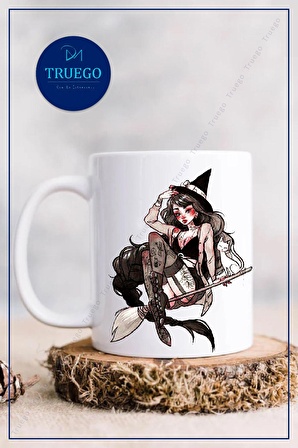 Baskılı Kupa Bardak Seramik Mug -  Witch