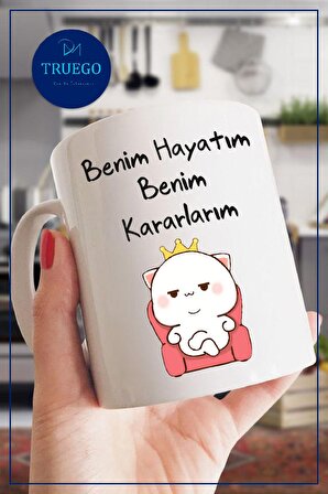 Baskılı Kupa Bardak Seramik Mug - Benim Hayatım Benim Kararlarım