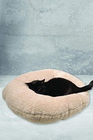 Welsoft & SİLİKON DOLGULU Köpek Kedi Yatağı Yıkanabilir Yumuşak Peluş Kedi Minderi Uyku Minderi
