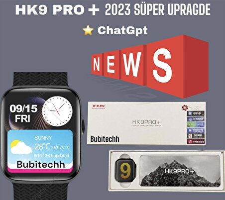 Bubitechh HK9 Pro Siyah Akıllı Saat