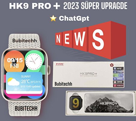 Bubitechh HK9 Pro Siyah Akıllı Saat