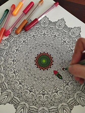 Mandala, el boyabası, çerçeveli tablo