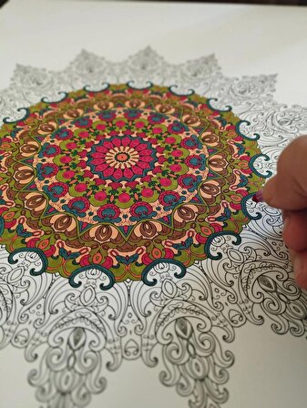 Mandala, el boyaması, çerçeveli tablo