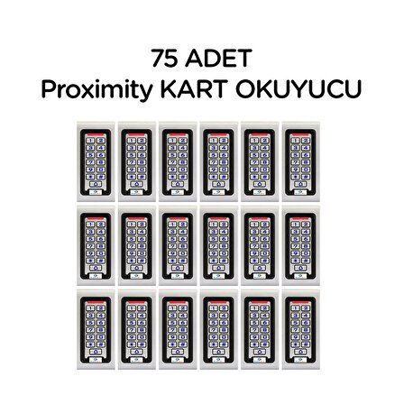 75 Adet SARKEY SR-200 Metal, Dış Ortam (IP68), Stand Alone, Şifreli, Proxmty Kart Okuyucu (125 Khz)