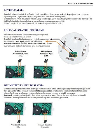 Electrosec SD-3239 Optik (Sigara) Duman Dedektörü +85Dsb Sirenli + Dedektör Tabanı Dahil