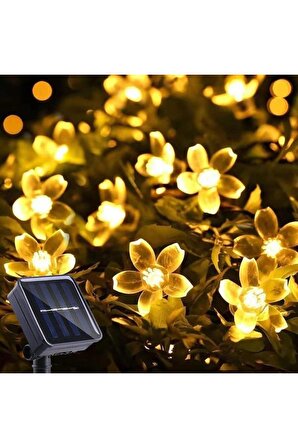 Güneş Enerjili Led Bahçe Aydınlatması 5m Sarı Kiraz Solar Led Lamba Güneş Enerjili Led Lamba