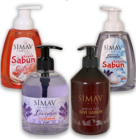 SİMAV Termal Sulu Köpük ve Sıvı Sabun Seti 4'lü - 500 ml