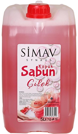 SİMAV Termal Sulu Çilek Özlü Köpük Sabun Seti 2'li - 5 Lt + 500 ml