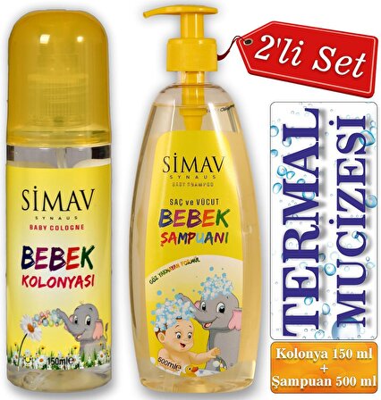 SİMAV Termal Sulu Bebek Seti 2'li - Kolonya 150 ml + Şampuan 500 ml