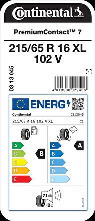 Continental 215/65 R16 102V XL PremiumContact 7 SuvYaz Lastiği Üretim 2024