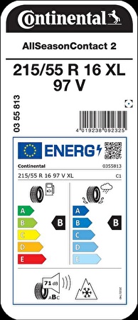 Continental 215/55 R16 97V XL AllSeasonContact 2 Oto 4 Mevsim Lastiği Üretim 2024