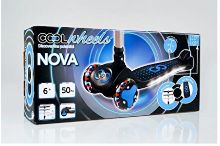 Cool Wheels Nova 6 Yaş ve Üzeri 50 Kg 3 Tekerlekli Katlanabilir Led Işıklı mavi Çocuk Scooter