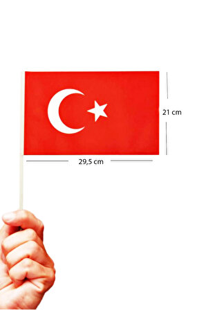 Büyük Boy Çıtalı Bayrak Türk Bayraklı Çıtalı Bayrak - 50 Adet