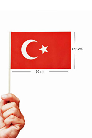 Küçük Boy Çıtalı Bayrak Türk Bayraklı Çıtalı Bayrak - 50 Adet