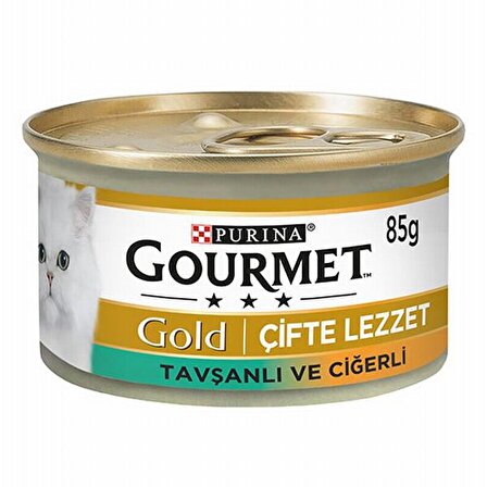 Gourmet Gold ÇifteLezzet Ciğer Tavşan Kedi Konservesi 24x85 Gr 