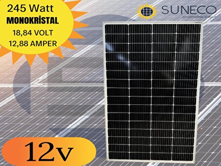 245w Watt Monokristal Solar Güneş Paneli A Sınıf 12volt Karavan 205w 230 W 275 W 280 W 285 W