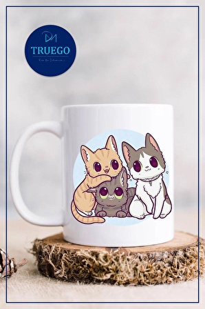 Baskılı Kupa Bardak Seramik Mug - Yavru Kediler