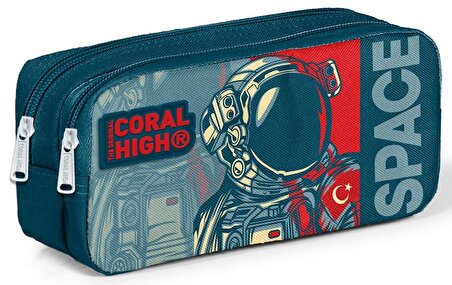Coral High Lacivert Astronot Erkek Çocuk İlkokul Çanta Seti - Sırt Çantası+Beslenme+Kalemlik