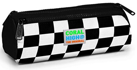 Coral High Siyah Damalı İlkokul Sırt Çantası ve Kalemlik Seti - Erkek Çocuk - USB Soketli