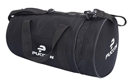 Puccon Omuz Askılı Unisex Siyah Silindir Seyahat Fitness ve Spor Çantası