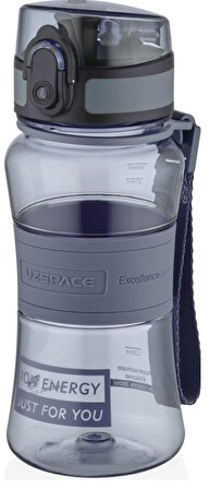 Uzspace 350 ml Kabuk Gri Silikon Gövdeli Kilitki Kapak Kamp Spor ve Okul Matara