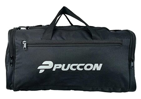 Puccon Kadın Erkek Siyah Tatil Seyahat Spor Çantası - El ve Omuz Askılı Çanta