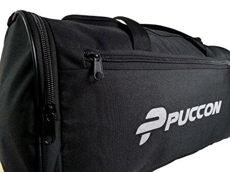 Puccon Kadın Erkek Siyah Tatil Seyahat Spor Çantası - El ve Omuz Askılı Çanta