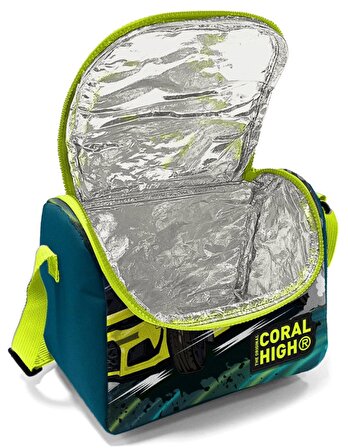 Coral High Yeşil Sarı Araba Erkek Çocuk Beslenme Çantası Seti