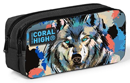 Coral High Siyah Kurt İlkokul Sırt Çantası ve Kalemlik Seti