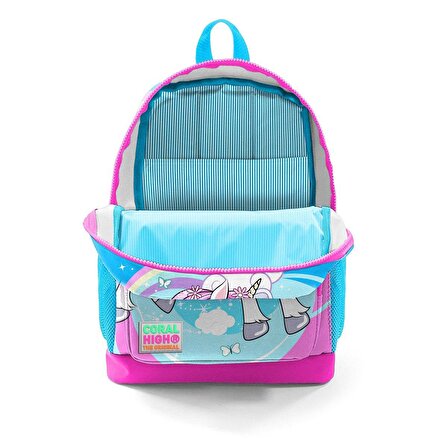 Coral High Mavi Unicorn Kız Çocuk İlköğretim Okul Sırt Çantası ve Beslenme Çanta Seti