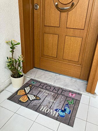 Homiano Kauçuk Kapı Paspası - Kelebekli 