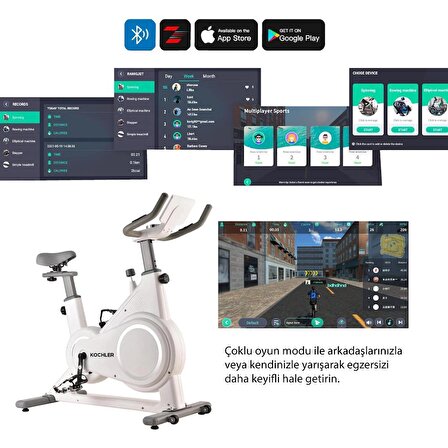 Dijital Manyetik Akıllı Egzersiz Bisikleti - Kondisyon Bisikleti - Nabız Ölçer Kondisyon Aleti