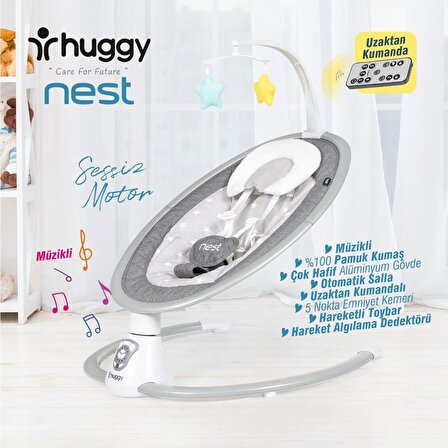 Huggy Nest Gri Elektrikli Sallanan Ana Kucağı