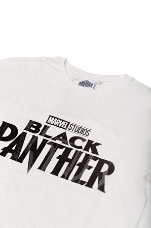 Orijinal Marvel Black Panther Erkek Tshırt-1230458-ekru