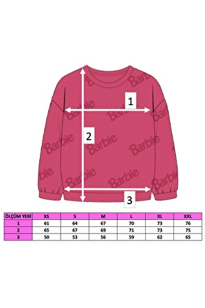 ORİJİNAL LİSANSLI BARBIE YUMUŞAK HAFİF PÜSKÜLLÜ KUMAŞ OVERSIZE SOĞUK BASKILI PEMBE SWEATSHIRT 57330