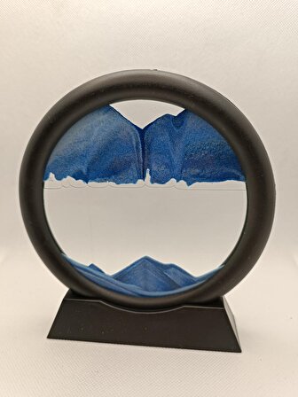 3D Hareketli Derin Deniz Manzaralı Kum Çerçeve Mavi Renk 5 İnç