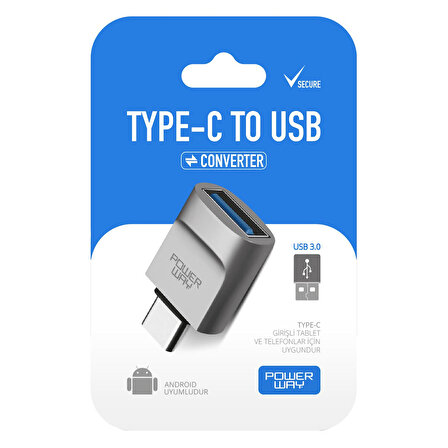 Powerway 3.0 Type-C USB Çevirici Aparat
