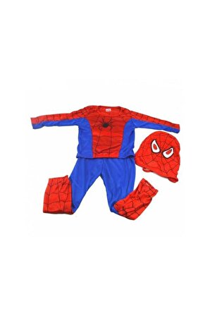 Spiderman Kostüm - Örümcek Adam Çocuk Kostümü - Maskeli Örümcek Adam Kostümü