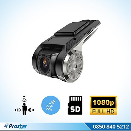 Araç Dvr Sürüş Kaydedici Kamera Usb Full HD 1080P 170° Geniş Açı