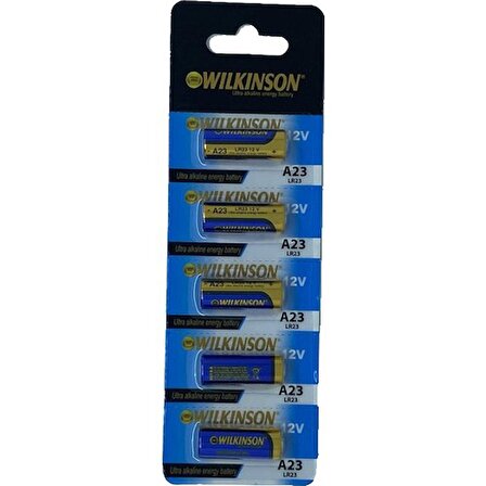WILKINSON 23A V23GA MN21 12V Alkalin Pil Kepenk Anahtar Pili Beşli Paket